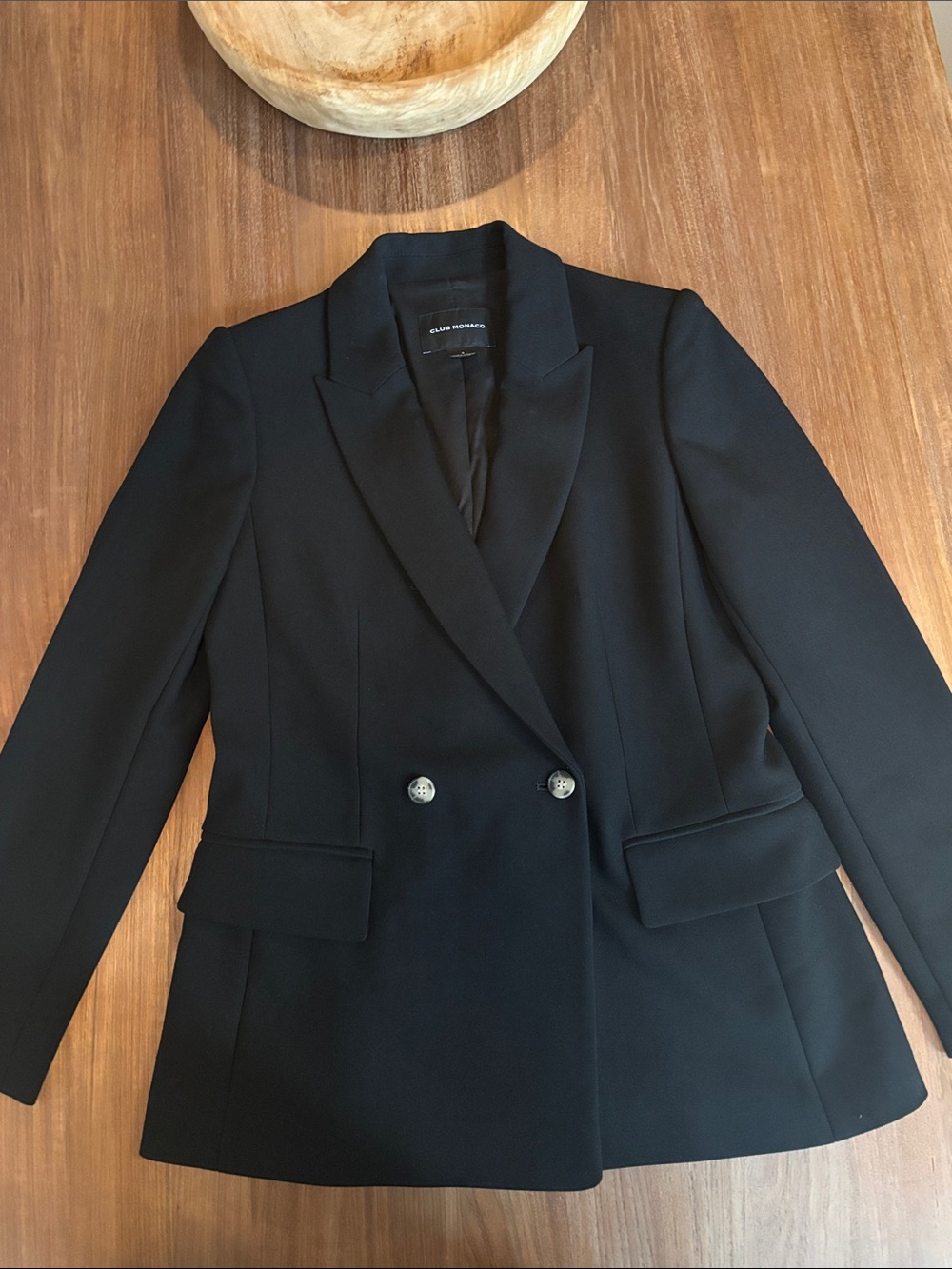Club Monaco Black Double-Breasted Women's Blazer
